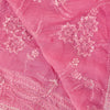 Sanskriti Vintage Pink Pure Georgette Dupatta Long Stole Hand Beaded Head Scarf