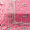 Sanskriti Vintage Pink Pure Georgette Dupatta Long Stole Hand Beaded Head Scarf