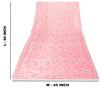Sanskriti Vintage Pink Pure Georgette Dupatta Long Stole Hand Beaded Head Scarf