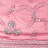 Sanskriti Vintage Pink Pure Georgette Dupatta Long Stole Hand Beaded Head Scarf