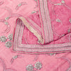 Sanskriti Vintage Pink Pure Georgette Dupatta Long Stole Hand Beaded Head Scarf