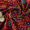 Sanskriti Vintage Maroon Pure Cotton Dupatta/Stole Kutch Hand Embroidery Mirror