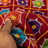 Sanskriti Vintage Maroon Pure Cotton Dupatta/Stole Kutch Hand Embroidery Mirror