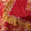 Sanskriti Vintage Red Georgette Dupatta/Stole Hand Embroidery Zari Sequins Veil