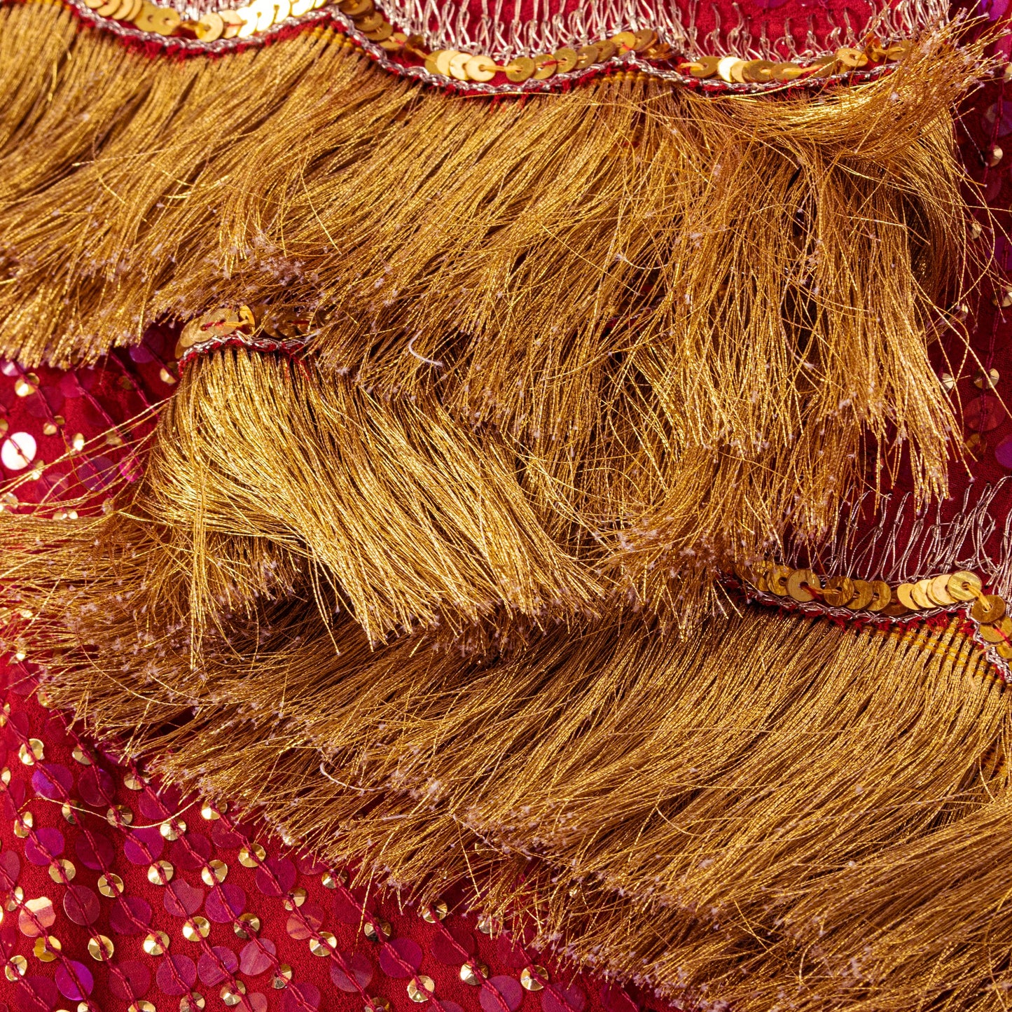Sanskriti Vintage Red Georgette Dupatta/Stole Hand Embroidery Zari Sequins Veil