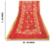 Sanskriti Vintage Red Georgette Dupatta/Stole Hand Embroidery Zari Sequins Veil