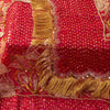 Sanskriti Vintage Red Georgette Dupatta/Stole Hand Embroidery Zari Sequins Veil