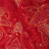 Sanskriti Vintage Red Georgette Dupatta/Stole Hand Embroidery Zari Sequins Veil