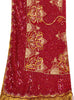 Sanskriti Vintage Red Georgette Dupatta/Stole Hand Embroidery Zari Sequins Veil