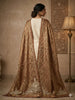 Sanskriti Vintage Golden Brown Art Silk Dupatta/Stole Hand Embroidery Zardozi