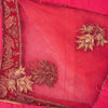 Sanskriti Vintage Pink Net Dupatta/Stole Hand Embroidery Zardozi Dabka Neck Veil