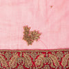 Sanskriti Vintage Pink Net Dupatta/Stole Hand Embroidery Zardozi Dabka Neck Veil