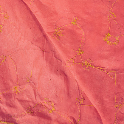 Sanskriti Vintage Peach 100%Pure Silk Dupatta/Stole Hand Embroidery Zardozi Veil