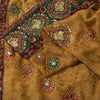 Sanskriti Vintage Golden Pure Chiffon Dupatta/Stole Hand Embroidery Beads Veil