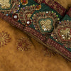 Sanskriti Vintage Golden Pure Chiffon Dupatta/Stole Hand Embroidery Beads Veil