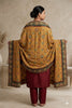 Sanskriti Vintage Golden Pure Chiffon Dupatta/Stole Hand Embroidery Beads Veil