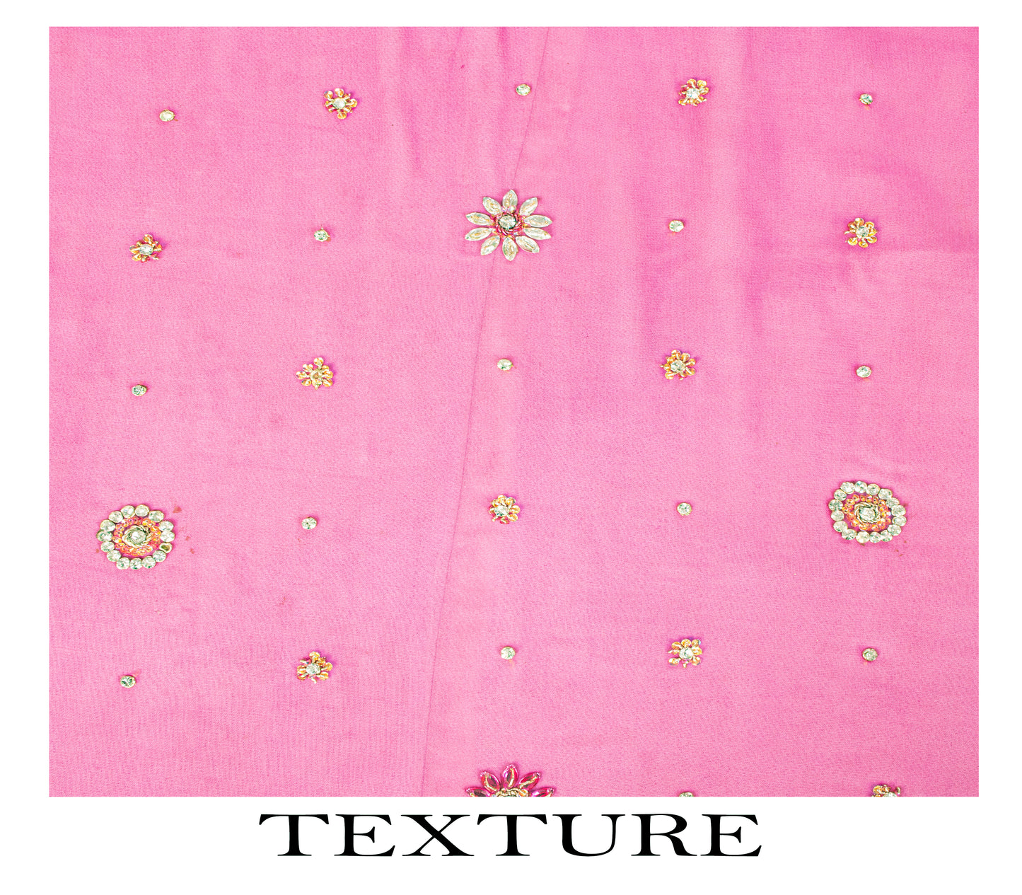 Sanskriti Vintage Pink Pure Georgette Dupatta/Stole Hand Embroidery Zardozi Veil