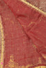 Sanskriti Vintage Red Tissue Silk Dupatta/Stole Hand Embroidery Zardozi Dabka