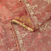 Sanskriti Vintage Red Tissue Silk Dupatta/Stole Hand Embroidery Zardozi Dabka