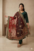 Sanskriti Vintage Red Net Dupatta/Stole Hand Embroidery Zardozi Dabka Neck Veil