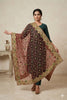 Sanskriti Vintage Pink Net Mesh Dupatta/Stole Hand Embroidery Zardozi Dabka Veil