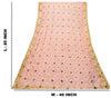Sanskriti Vintage Pink Net Mesh Dupatta/Stole Hand Embroidery Zardozi Dabka Veil