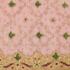 Sanskriti Vintage Pink Net Mesh Dupatta/Stole Hand Embroidery Zardozi Dabka Veil