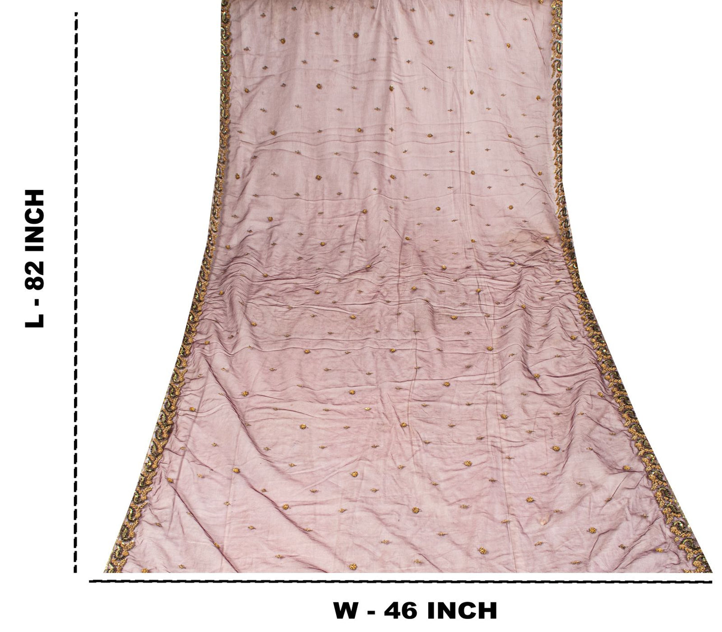 Sanskriti Vintage Net Purple Dupatta/Stole Hand Embroidered Zardozi Antique Veil