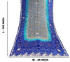 Sanskriti Vintage Blue Pure Silk Dupatta/Stole Hand Embroidered Zardozi Bandhani