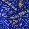 Sanskriti Vintage Blue Pure Silk Dupatta/Stole Hand Embroidered Zardozi Bandhani