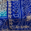 Sanskriti Vintage Blue Pure Silk Dupatta/Stole Hand Embroidered Zardozi Bandhani