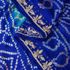 Sanskriti Vintage Blue Pure Silk Dupatta/Stole Hand Embroidered Zardozi Bandhani