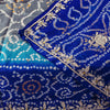 Sanskriti Vintage Blue Pure Silk Dupatta/Stole Hand Embroidered Zardozi Bandhani