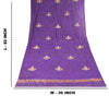 Sanskriti Vintage Purple Pure Silk Dupatta/Stole Brocade Woven-Handmade Zardozi