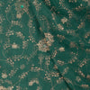 Sanskriti Vintage Green Georgette Dupatta/Stole Handembroidery Zari Zardozi Veil