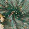 Sanskriti Vintage Green Georgette Dupatta/Stole Handembroidery Zari Zardozi Veil