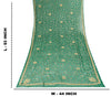 Sanskriti Vintage Green Georgette Dupatta/Stole Handembroidery Zari Zardozi Veil