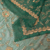 Sanskriti Vintage Green Georgette Dupatta/Stole Handembroidery Zari Zardozi Veil