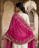 Sanskriti Vintage Pink Pure Georgette Dupatta/Stole Hand Embroidery Zari Zardozi