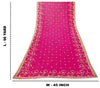 Sanskriti Vintage Pink Pure Georgette Dupatta/Stole Hand Embroidery Zari Zardozi