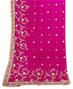 Sanskriti Vintage Pink Pure Georgette Dupatta/Stole Hand Embroidery Zari Zardozi
