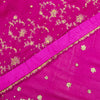 Sanskriti Vintage Pink Pure Georgette Dupatta/Stole Hand Embroidery Zari Zardozi