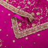 Sanskriti Vintage Pink Pure Georgette Dupatta/Stole Hand Embroidery Zari Zardozi