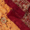 Sanskriti Vintage Yellow Soft Pure Georgette Dupatta/Stole Hand Embroidered Veil