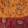 Sanskriti Vintage Yellow Soft Pure Georgette Dupatta/Stole Hand Embroidered Veil