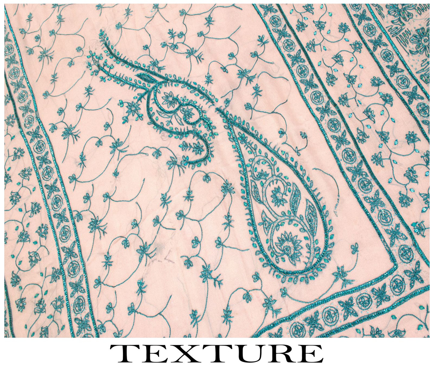 Sanskriti Vintage Pink Pure Georgette Silk Dupatta/Stole Hand Embroidered Sequin