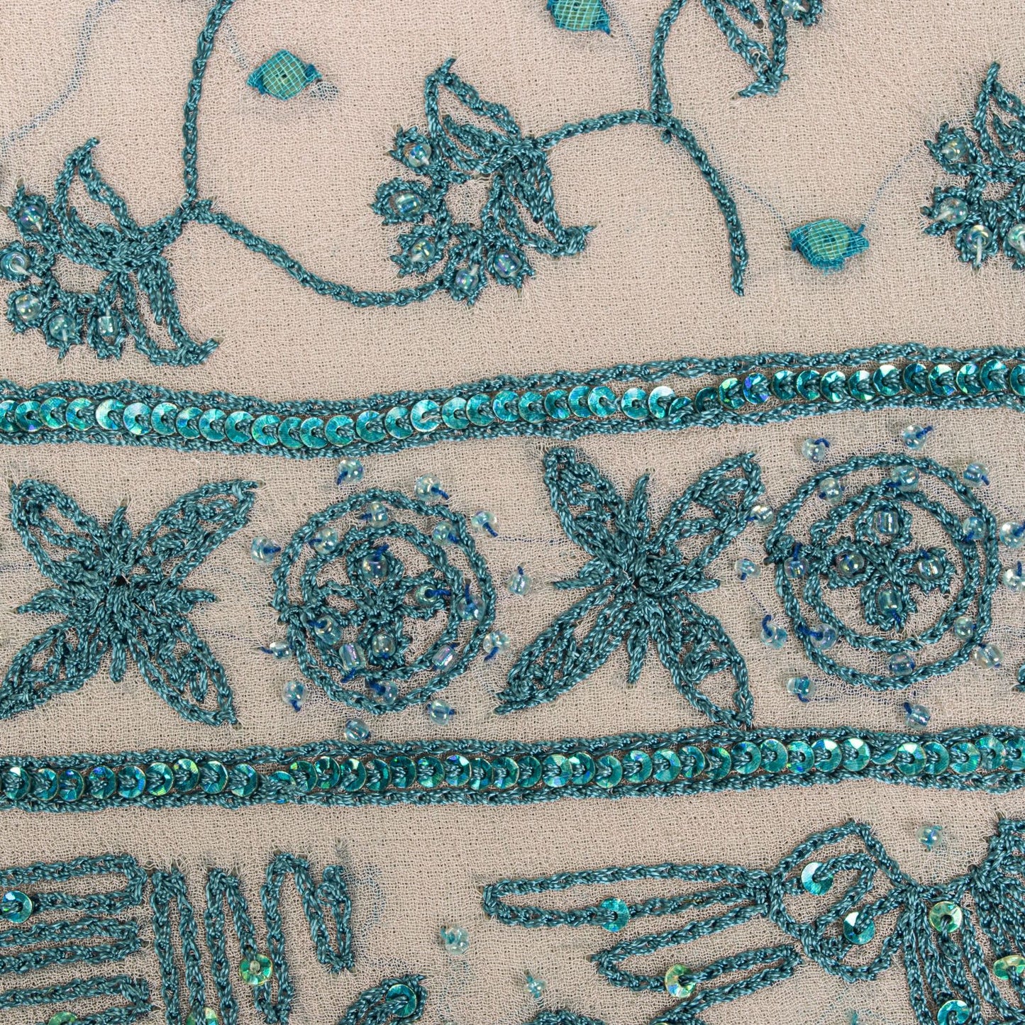 Sanskriti Vintage Pink Pure Georgette Silk Dupatta/Stole Hand Embroidered Sequin