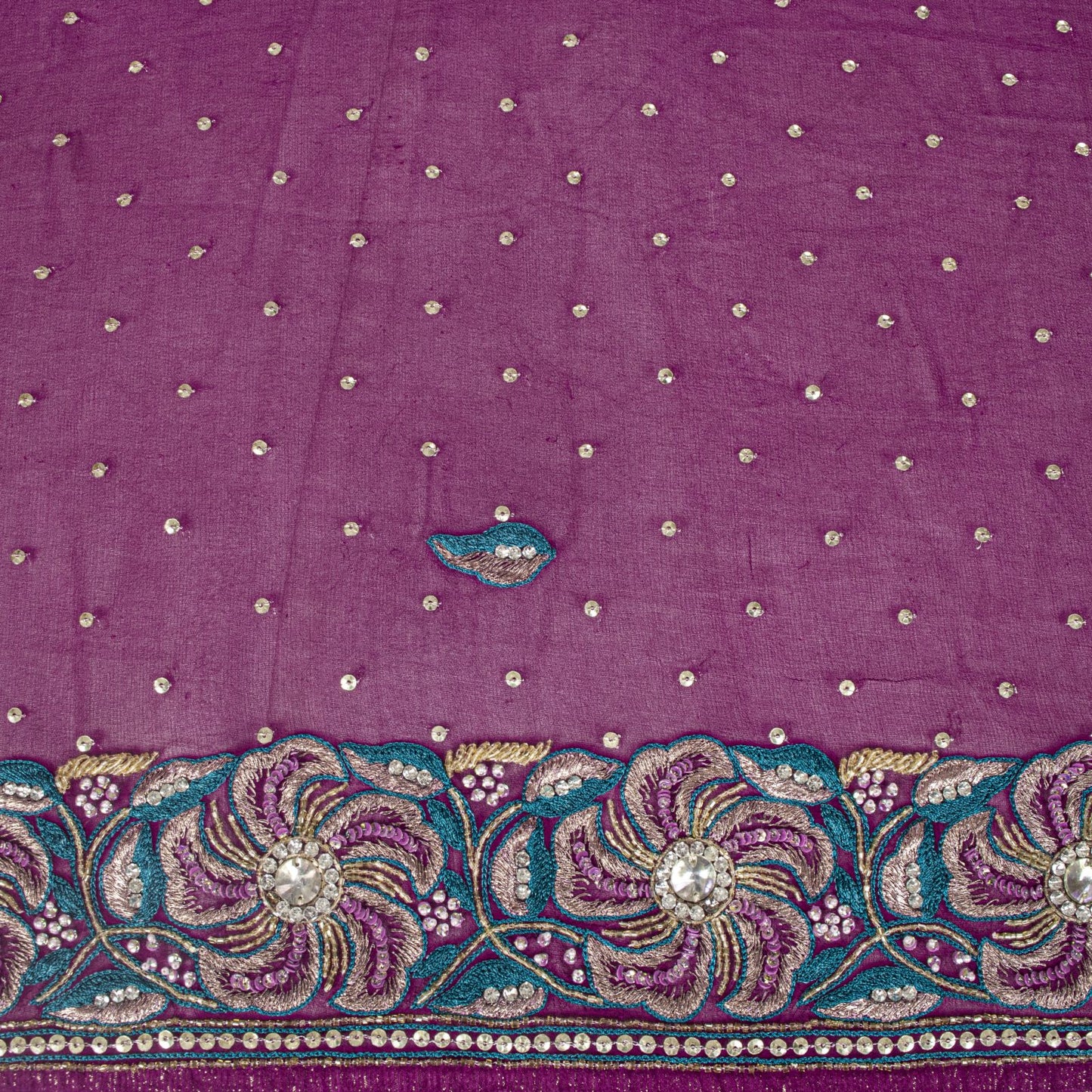 Sanskriti Vintage Pink Pure Georgette Silk Dupatta/Stole Hand Beaded Zari Veil