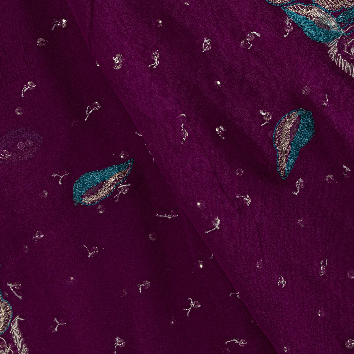Sanskriti Vintage Pink Pure Georgette Silk Dupatta/Stole Hand Beaded Zari Veil