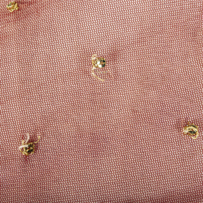 Sanskriti Vintage Red Net Dupatta/Stole Hand Embroidered Zari Sequin Indian Veil